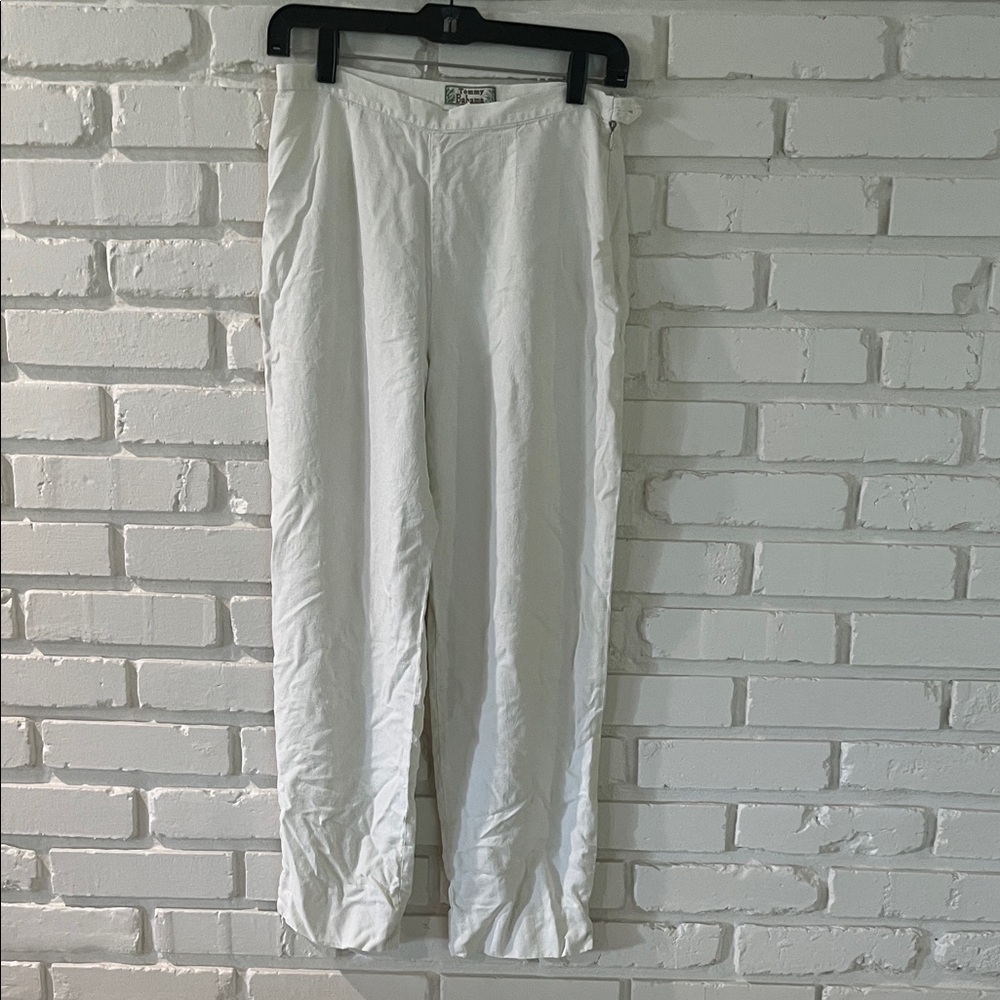 Vintage Tommy Bahama White Cropped Lightweight 100% Silk Pants